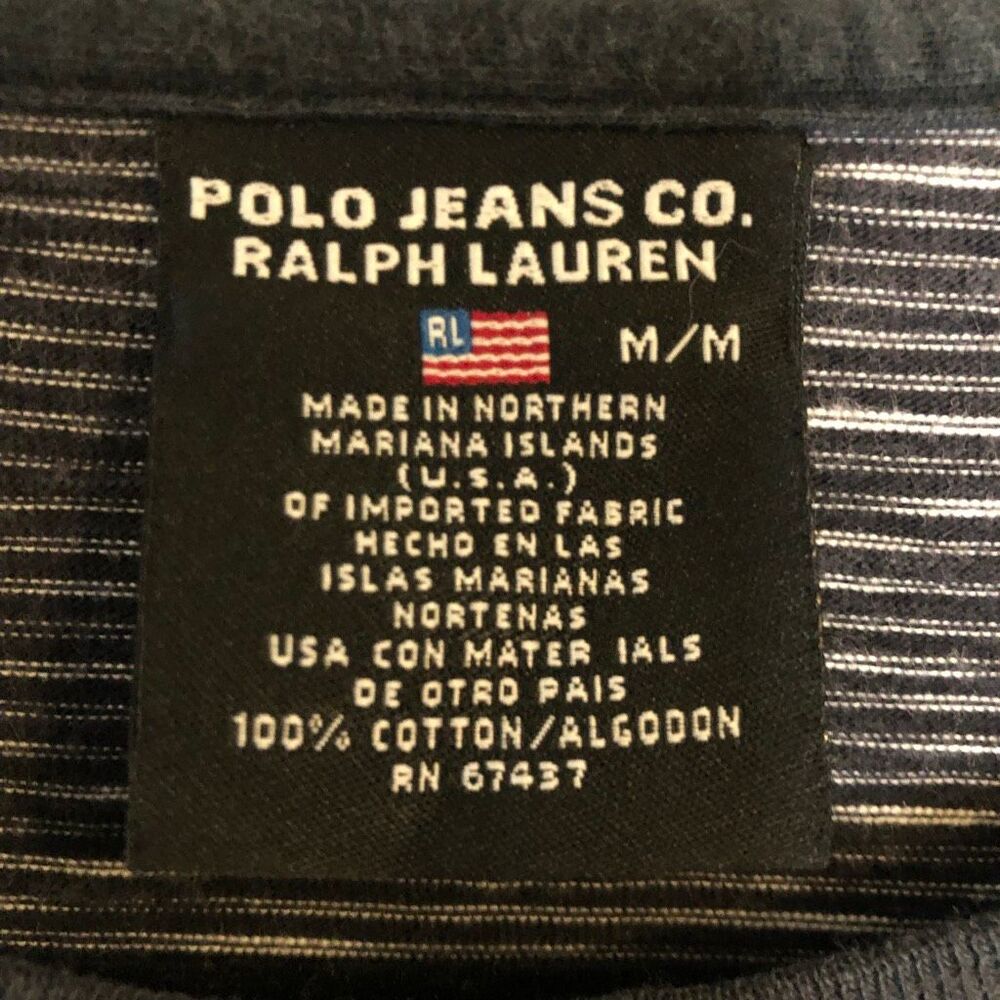 Vintage Y2K Ralph Lauren Polo Jeans Striped T-Shirt M - Picture 4 of 7